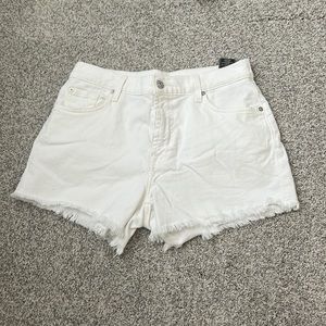 White denim jean shorts